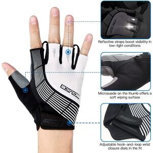 New Souke Sports Padded Half Finger Multisport Cycling Bike Gloves Size Small
